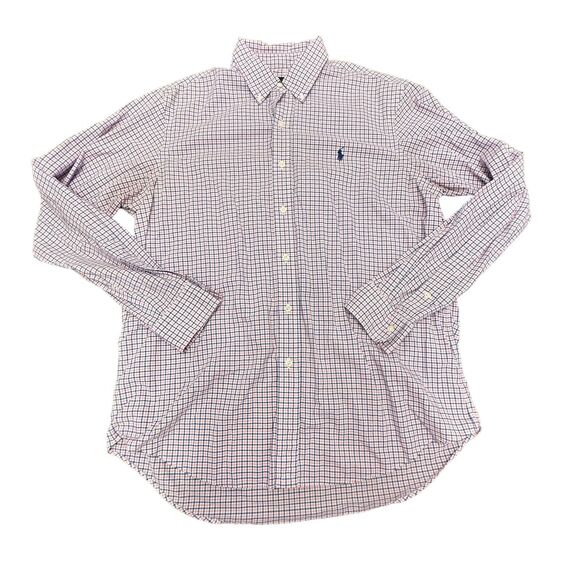 Ralph Lauren Other - Ralph‎ Lauren Men's Large Classic Fit Pink Blue Checks Button Shirt Long Sleeve